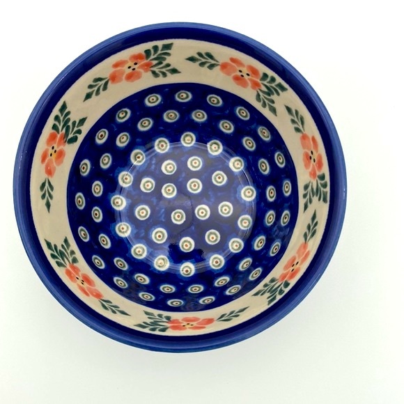 Polish Pottery Bowl with Scalloped Sides - Picture 3 of 7